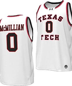 Chance McMillian Jersey #0 Texas Tech Red Raiders Throwback Basketball Replica White