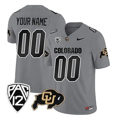 Custom Colorado Buffaloes Jersey Name and Number Vapor Limited College Football All Stitched Gray