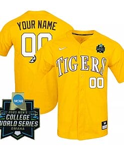 Custom Lsu Tigers Jersey Name and Number World Series 2023 College Baseball Stitched Yellow