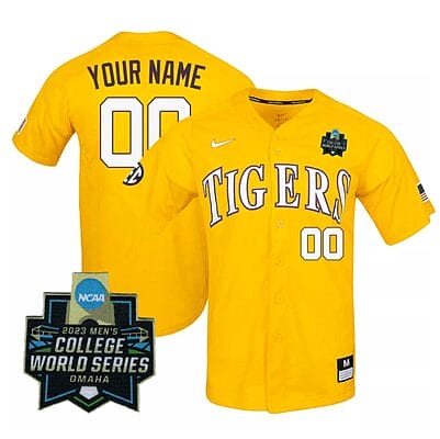 Custom Lsu Tigers Jersey Name and Number World Series 2023 College Baseball Stitched Yellow