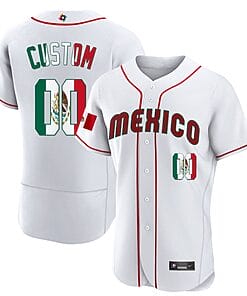 Custom Mexico Baseball Jersey 2023 World Flex Base All Stitched White Limited