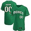 Custom Mexico Baseball Jersey 2023 World Flex Base All Stitched Green