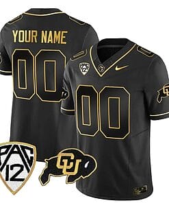 Custom Colorado Buffaloes Jersey Name and Number Vapor Limited Gold College Football All Stitched Black Gold