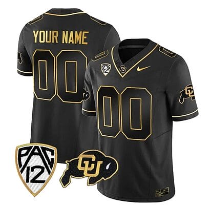 Custom Colorado Buffaloes Jersey Name and Number Vapor Limited Gold College Football All Stitched Black Gold
