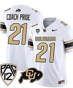 Colorado Buffaloes Coach Pride Jersey #21 Vapor College Football All Stitched White