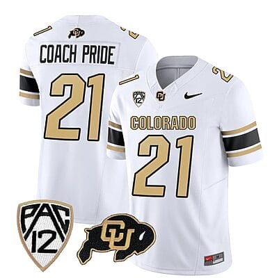Colorado Buffaloes Coach Pride Jersey #21 Vapor College Football All Stitched White