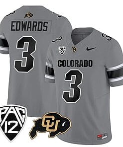Colorado Buffaloes Dylan Edwards Jersey #3 Vapor College Football All Stitched Gray