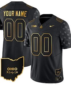 Custom Ohio State Buckeyes Jersey Name and Number College Football Stitched Alternate Black Gold
