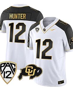 Colorado Buffaloes Travis Hunter Jersey #12 Vapor Gold Limited All Stitched Inverted