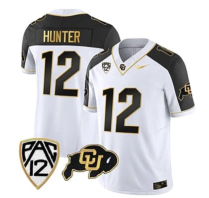 Colorado Buffaloes Travis Hunter Jersey #12 Vapor Gold Limited All Stitched Inverted