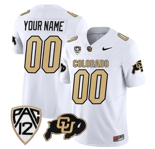 Custom Colorado Buffaloes Jersey Name and Number Vapor Limited College Football All Stitched White