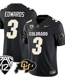 Colorado Buffaloes Dylan Edwards Jersey #3 Vapor Limited College Football All Stitched Black