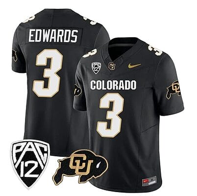 Colorado Buffaloes Dylan Edwards Jersey #3 Vapor Limited College Football All Stitched Black