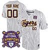 Custom Lsu Tigers Jersey National Champions 2023 NCAA College Baseball Stitched White Stripe