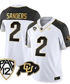 Colorado Buffaloes Shedeur Sanders Jersey #2 Vapor Gold Limited All Stitched Inverted