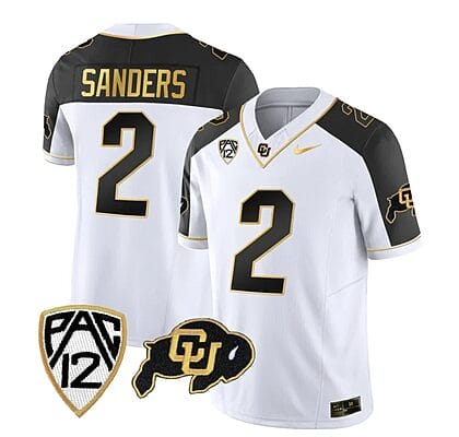 Colorado Buffaloes Shedeur Sanders Jersey #2 Vapor Gold Limited All Stitched Inverted