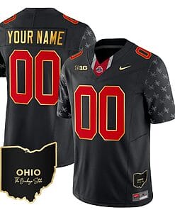 Custom Ohio State Buckeyes Jersey Name and Number College Football Stitched Alternate Black Gold Trim