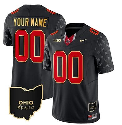 Custom Ohio State Buckeyes Jersey Name and Number College Football Stitched Alternate Black Gold Trim