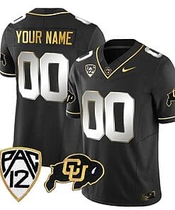 Custom Colorado Buffaloes Jersey Name and Number Vapor Limited Gold College Football All Stitched Black Limited