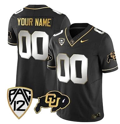 Custom Colorado Buffaloes Jersey Name and Number Vapor Limited Gold College Football All Stitched Black Limited