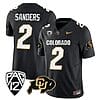 Colorado Buffaloes Shedeur Sanders Jersey #2 Vapor Limited College Football All Stitched Black