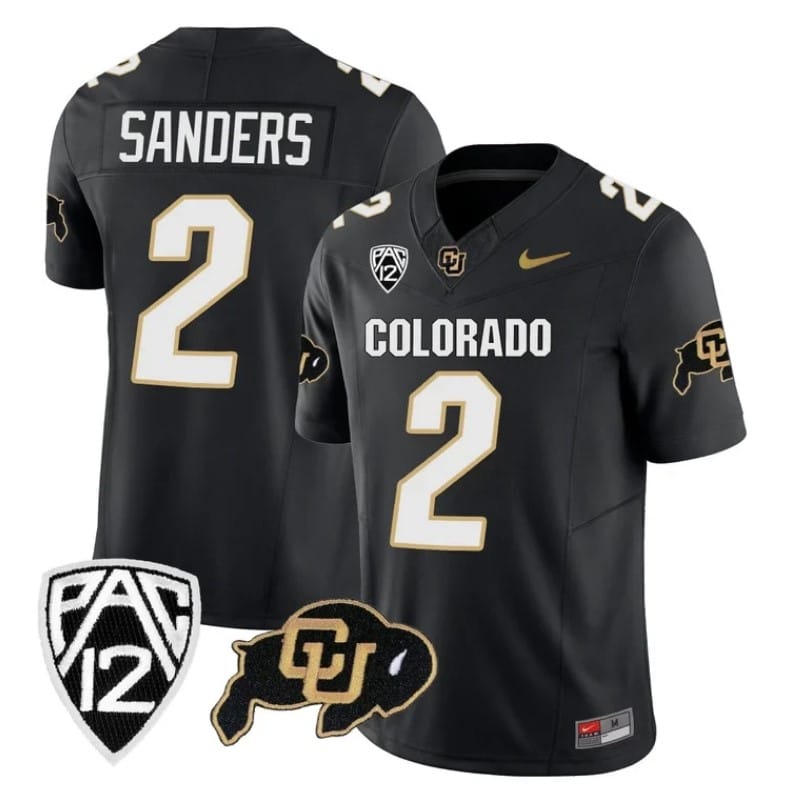 Colorado Buffaloes Shedeur Sanders Jersey #2 Vapor Limited College Football All Stitched Black