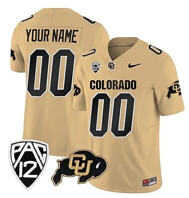 Custom Colorado Buffaloes Jersey Name and Number Vapor Limited College Football All Stitched Gold