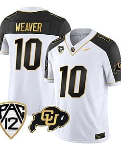 Colorado Buffaloes Xavier Weaver Jersey #10 Vapor Gold Limited All Stitched Inverted