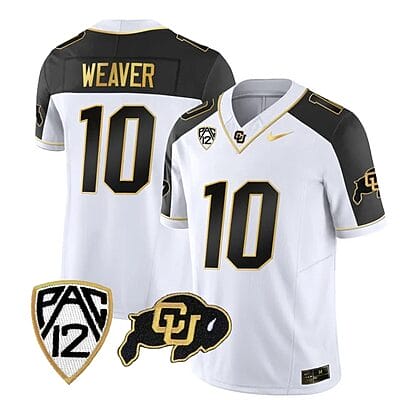Colorado Buffaloes Xavier Weaver Jersey #10 Vapor Gold Limited All Stitched Inverted