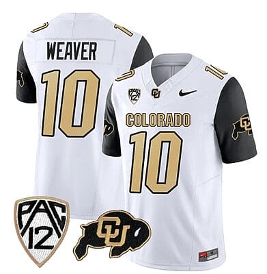 Colorado Buffaloes Xavier Weaver Jersey #10 Vapor Limited College Football All Stitched Black Sleeves
