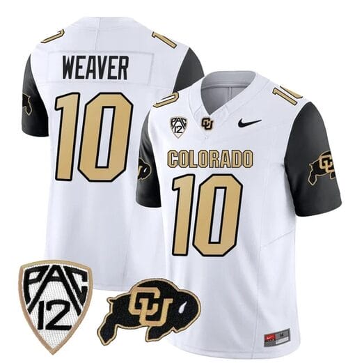 Colorado Buffaloes Xavier Weaver Jersey #10 Vapor Limited College Football All Stitched Black Sleeves