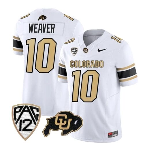 Colorado Buffaloes Xavier Weaver Jersey #10 Vapor College Football All Stitched White