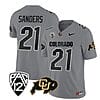 Colorado Buffaloes Shilo Sanders Jersey #21 Vapor Limited College Football All Stitched Gray
