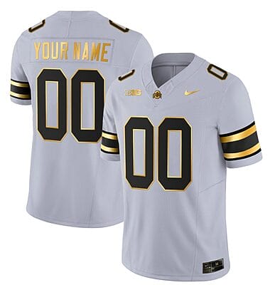 Custom Ohio State Buckeyes Jersey Name and Number College Football Stitched Gray Gold