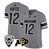 Colorado Buffaloes Travis Hunter Jersey #12 Vapor College Football All Stitched Gray