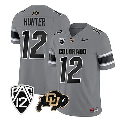 Colorado Buffaloes Travis Hunter Jersey #12 Vapor College Football All Stitched Gray