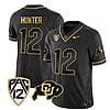 Colorado Buffaloes Travis Hunter Jersey #12 Vapor Gold Limited All Stitched Black Gold
