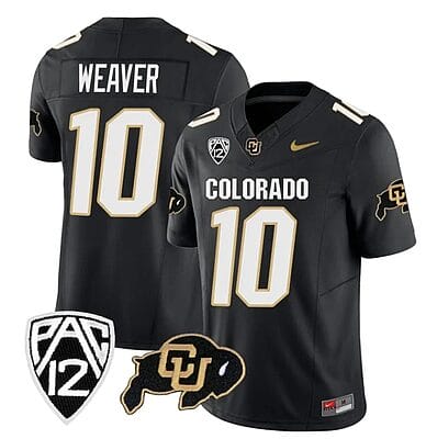 Colorado Buffaloes Xavier Weaver Jersey #10 Vapor Limited College Football All Stitched Black