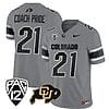Colorado Buffaloes Coach Pride Jersey #21 Vapor College Football All Stitched Gray