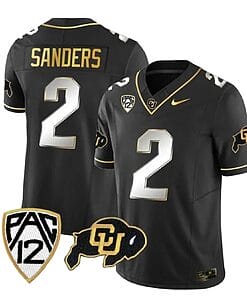 Colorado Buffaloes Shedeur Sanders Jersey #2 Vapor Gold Limited All Stitched Black Limited
