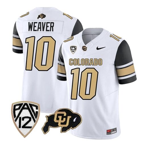 Colorado Buffaloes Xavier Weaver Jersey #10 Vapor College Football All Stitched Black Sleeves