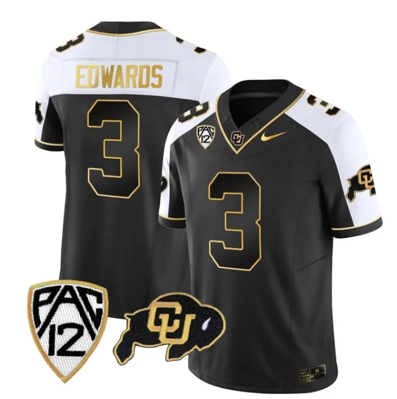 Colorado Buffaloes Dylan Edwards Jersey #3 Vapor Gold Limited All Stitched Alternate