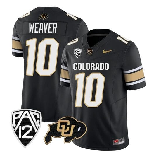 Colorado Buffaloes Xavier Weaver Jersey #10 Vapor College Football All Stitched Black