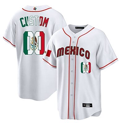 Custom Mexico Baseball Jersey 2023 World Cool Base All Stitched White Limited