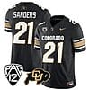 Colorado Buffaloes Shilo Sanders Jersey #21 Vapor College Football All Stitched Black