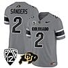Colorado Buffaloes Shedeur Sanders Jersey #2 Vapor College Football All Stitched Gray