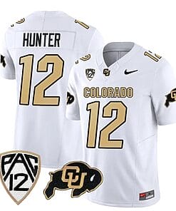 Colorado Buffaloes Travis Hunter Jersey #12 Vapor Limited College Football All Stitched White