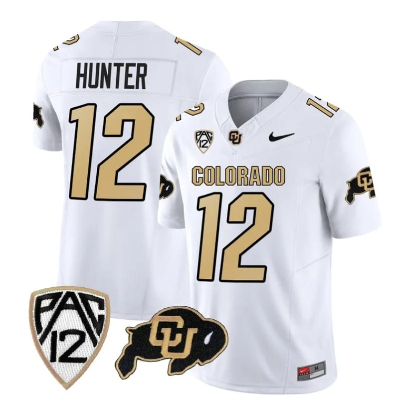 Colorado Buffaloes Travis Hunter Jersey #12 Vapor Limited College Football All Stitched White