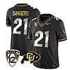Colorado Buffaloes Shilo Sanders Jersey #21 Vapor Gold Limited All Stitched Black Limited