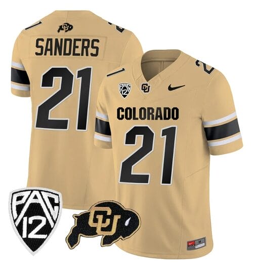 Colorado Buffaloes Shilo Sanders Jersey #21 Vapor College Football All Stitched Gold